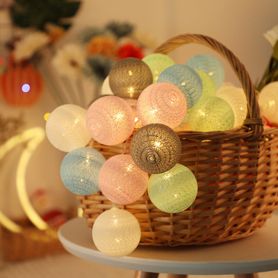 Ghirlandă de ghirlande din bumbac 6M 40 LED Snur de lumini Crăciun Crăciun Sărbători Nunta Petrecere Pat bebeluș Lumini zâne Decorații în aer liber.