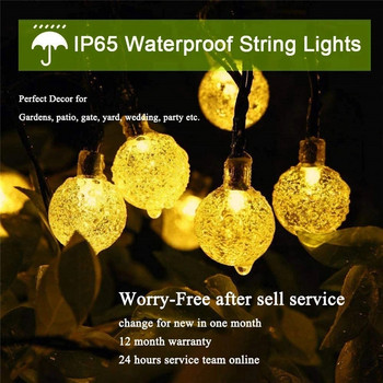 8 Mode Solar String Lights Outdoor 50LED Globe Fairy Waterproof Lights for Garden Yard Home Christmas Parties Wedding Festival