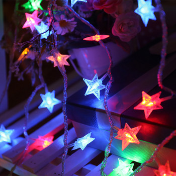 10/20 LED Star Fairy Lights Garland Λειτουργία με μπαταρία Star Twinkle String Light Φωτισμός χάλκινου σύρματος Χριστουγεννιάτικη διακόσμηση γάμου