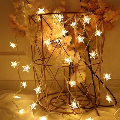 10/20 LED Star Fairy Lights Garland Λειτουργία με μπαταρία Star Twinkle String Light Φωτισμός χάλκινου σύρματος Χριστουγεννιάτικη διακόσμηση γάμου