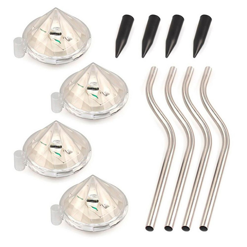 4PCS dimanta LED saules dārza gaisma āra IP65 ūdensnecaurlaidīga saules stabiņa lampa zāliena ainavas lampa celiņa iekšpagalma dekorēšanai