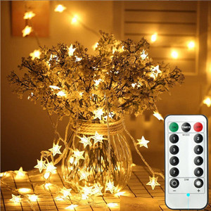 Ball LED String Light tālvadības pults silti balta Ķēdīte Fairy Light Svētku Ziemassvētku Kāzas Āra Dekors Darbojas ar Bateriju Darbināms 3m 5m