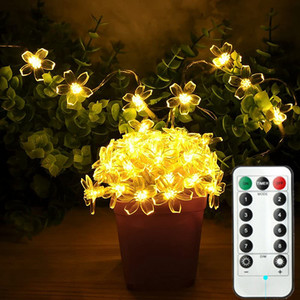 Ball LED String Light tālvadības pults silti balta Ķēdīte Fairy Light Svētku Ziemassvētku Kāzas Āra Dekors Darbojas ar Bateriju Darbināms 3m 5m
