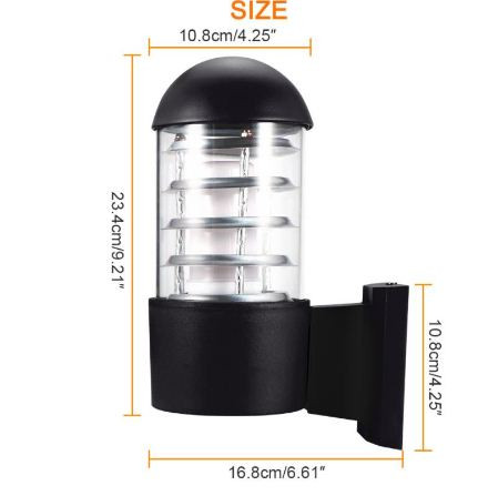 Sienas lampa ūdensizturīgs āra apgaismojums alumīnija stikla abažūrs LED lampa IP65 sienas lampa E27 ligzda AC 85-240V bez spuldzes