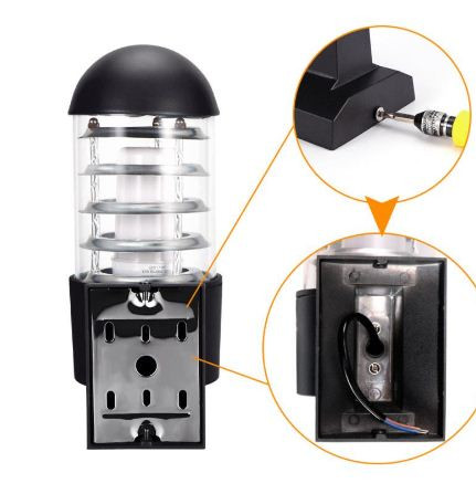 Sienas lampa ūdensizturīgs āra apgaismojums alumīnija stikla abažūrs LED lampa IP65 sienas lampa E27 ligzda AC 85-240V bez spuldzes