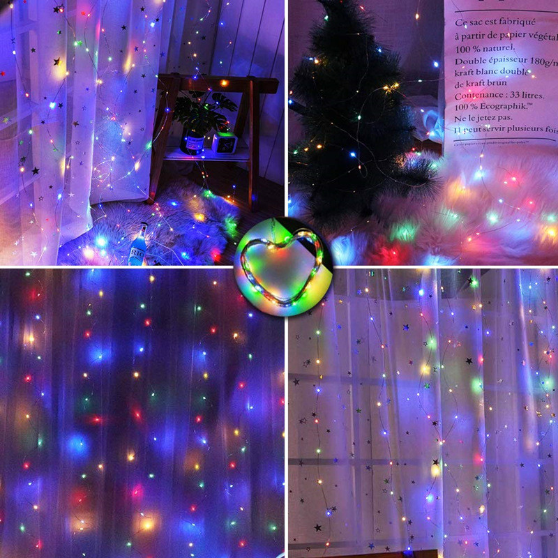Garland aizkaru gaismas diodes Festona Led Light Garland logu aizkaru Ziemassvētku gaismas Garland uz loga Istabas apgaismojuma dekors