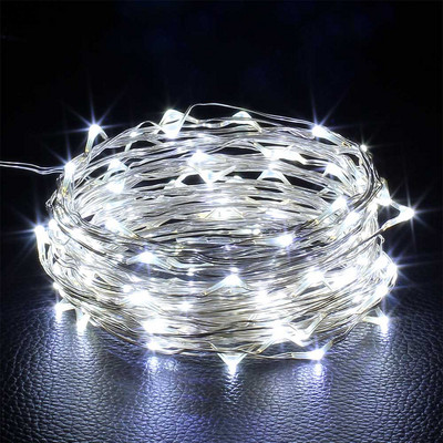 2M 3M 5M 10M Led gaismas ķēde vara vads USB vai ar baterijām darbināma LED stīgu gaisma Fairy Light Ziemassvētku gaismām Kāzu ballīte