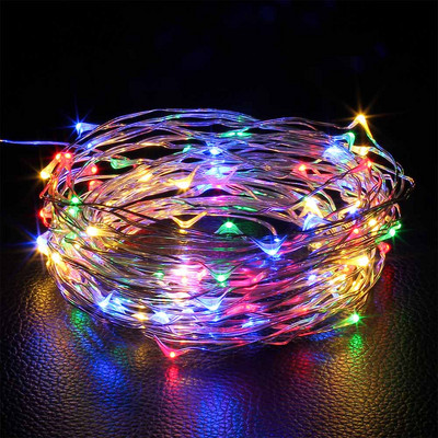 2M 3M 5M 10M Led gaismas ķēde vara vads USB vai ar baterijām darbināma LED stīgu gaisma Fairy Light Ziemassvētku gaismām Kāzu ballīte