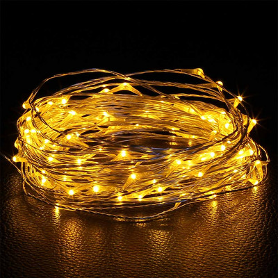 2M 3M 5M 10M Led gaismas ķēde vara vads USB vai ar baterijām darbināma LED stīgu gaisma Fairy Light Ziemassvētku gaismām Kāzu ballīte