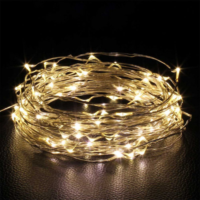 2M 3M 5M 10M Led gaismas ķēde vara vads USB vai ar baterijām darbināma LED stīgu gaisma Fairy Light Ziemassvētku gaismām Kāzu ballīte