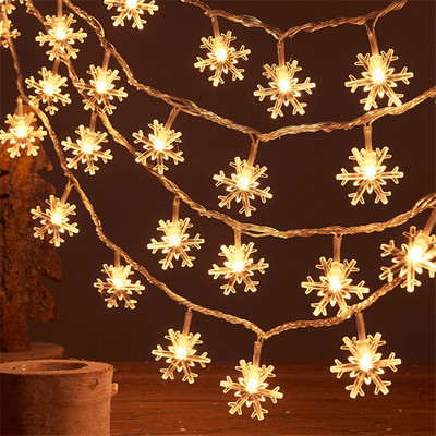 3M 4M Snowflake LED завеси String Lights Fairy Lights Festoon Led Light Garland Новогодишна коледна украса Noel Navidad