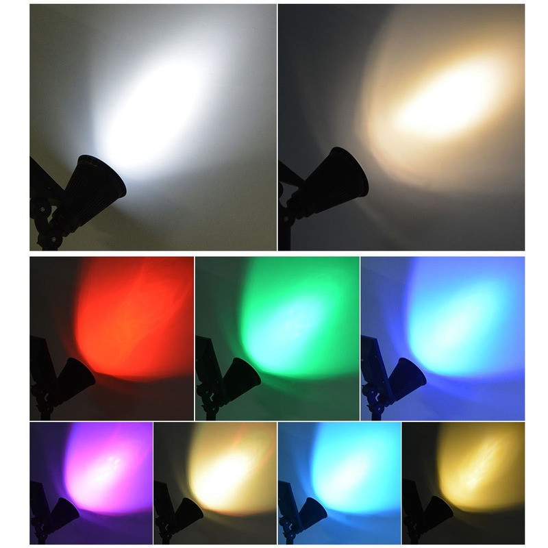 7 LED-es kültéri napelemes lámpa RGB változó gyepfelületi lámpa IP65 vízálló tájképi spotlámpák kerti dekoráció kültéri lámpák