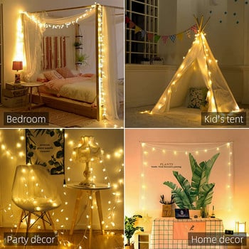 Τραπέζι γιρλάντα 5M 50 LED Holiday Star String Fairy Lights Κρεμαστά στολίδια Χριστουγεννιάτικα στολίδια για το πάρτι στο σπίτι Noel Navidad