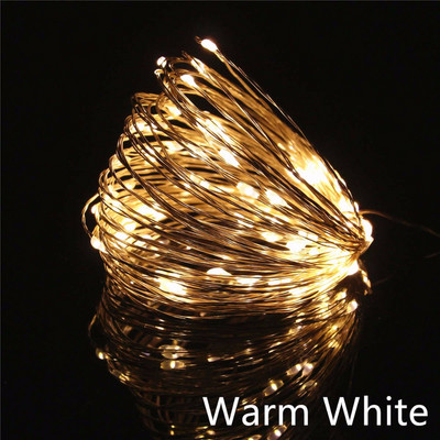 LED gaismas 5M 50LEDs 10M 100LEDs 5V USB LED stīgu gaisma Fairy Christmas Sudraba stieples kāzu vītnes gaismas