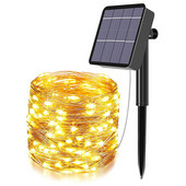 LED päikesevalgusti 8 funktsiooniga välivalgusti vasktraadist dekoratiivlamp pühade jõulupeoks veekindlad haldjavalgustid