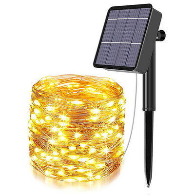 LED päikesevalgusti 8 funktsiooniga välivalgusti vasktraadist dekoratiivlamp pühade jõulupeoks veekindlad haldjavalgustid