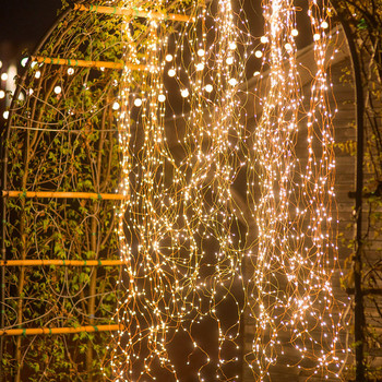 Ηλιακό φως κήπου LED Fairy Gypsophila Tree Καταρράκτης Icicle LED String Χριστουγεννιάτικο πάρτι γιρλάντα αδιάβροχο ηλιακό φωτιστικό