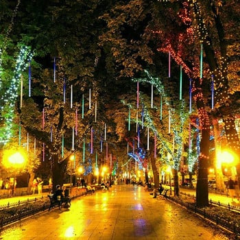 30cm 8 Tubes LED Meteor Ντους Φως βροχής Festoon Led Light Street Garland Fairy Lights Εξωτερική διακόσμηση γάμου Φως Ραμαζάνι