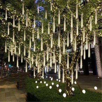 30cm 8 Tubes LED Meteor Ντους Φως βροχής Festoon Led Light Street Garland Fairy Lights Εξωτερική διακόσμηση γάμου Φως Ραμαζάνι