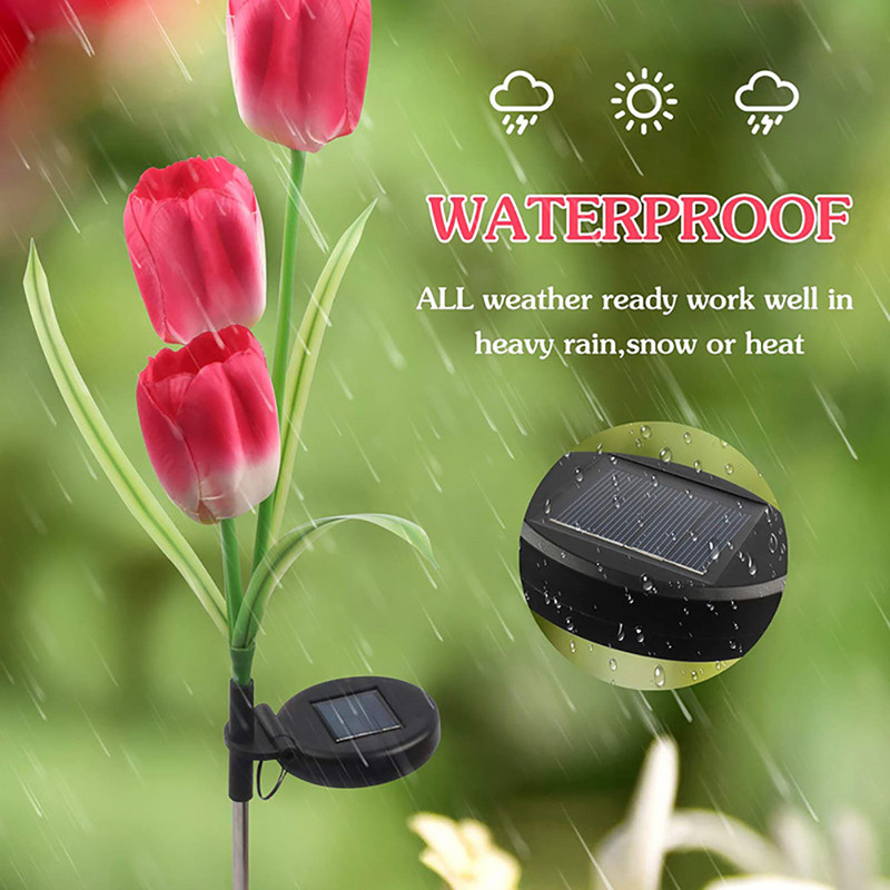 Saules tulpju dārza gaismas āra IP65 ūdensnecaurlaidīgi ziedi zāliena lampas celiņam dārzeņu dārza iekšpagalma kāzu dekorēšanai