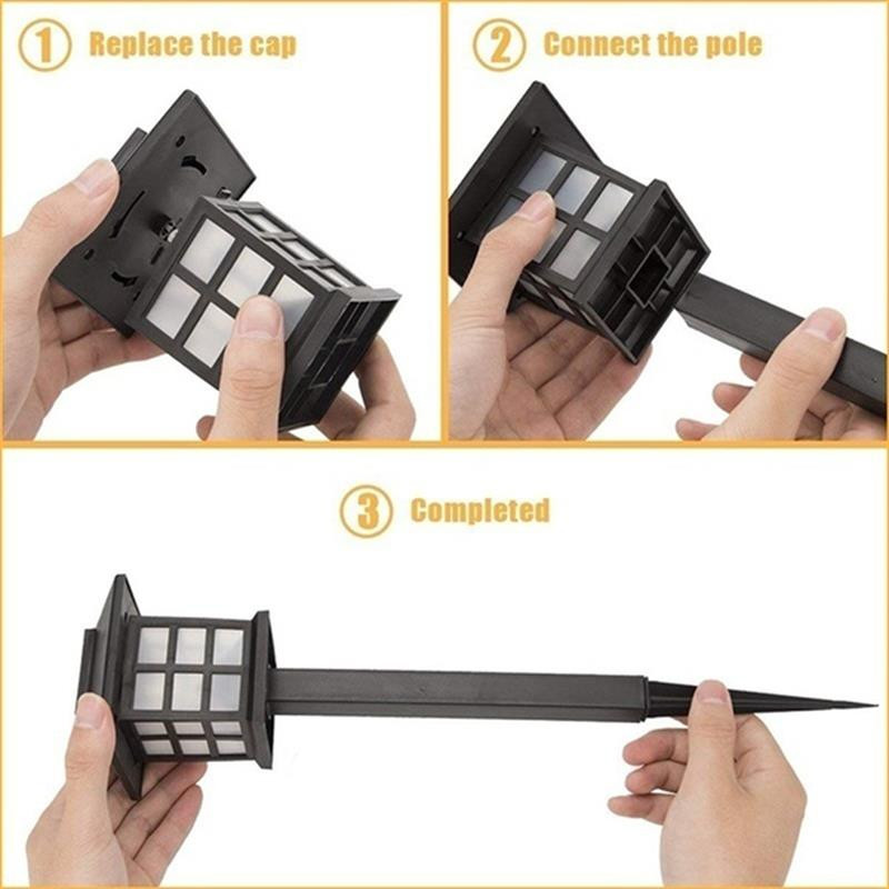 2gab Saules dārza gaismas dekorēšana Dobu zāliena lampu celiņš Saules dārza āra apgaismojums Ūdensnecaurlaidīgs dārza saules zāliena LED apgaismojums