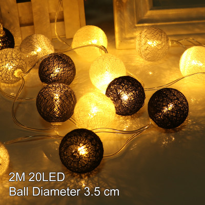 2,2 M 20 LED kokvilnas bumbiņas LED stīgu gaismas āra Ziemassvētku gaismas svētku Lieldienu kāzu ballītes dekors bērniem guļamistabas pasaku gaismas