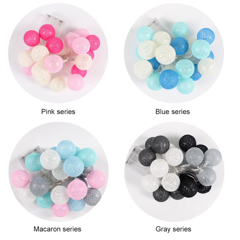 2,2 M 20 LED kokvilnas bumbiņas LED stīgu gaismas āra Ziemassvētku gaismas svētku Lieldienu kāzu ballītes dekors bērniem guļamistabas pasaku gaismas