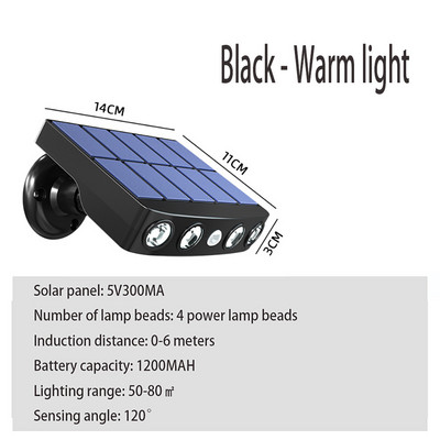 Napelemes lámpák kültéri vízálló kerti fali lámpa vidéki kültéri vészvilágítás utánzat figyelő utcai lámpák