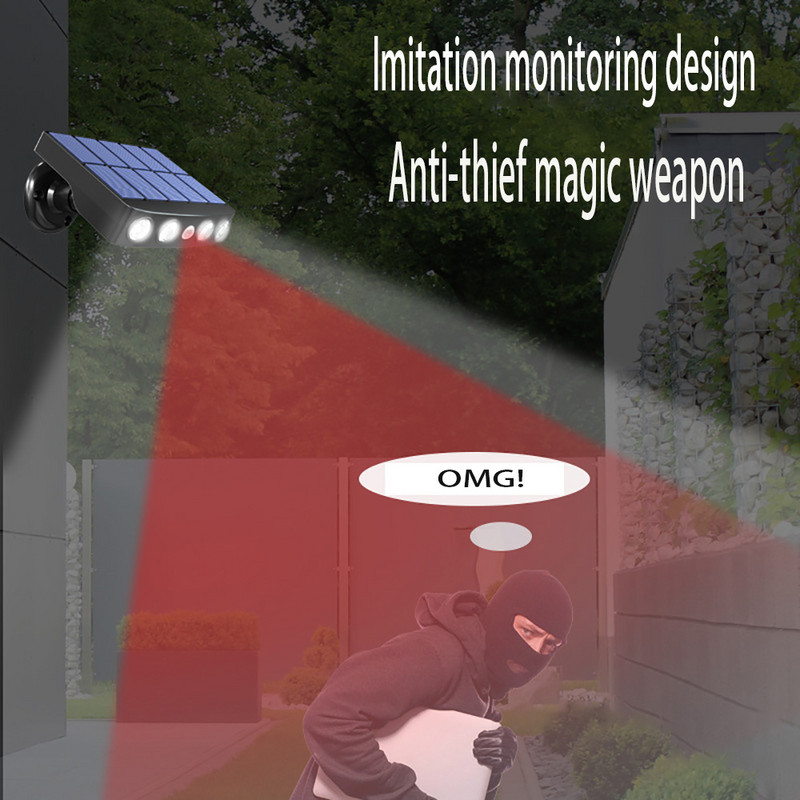 Napelemes lámpák kültéri vízálló kerti fali lámpa vidéki kültéri vészvilágítás utánzat figyelő utcai lámpák