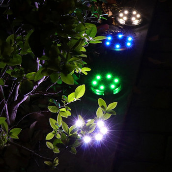 10 LED Solar Buried Lamp Color Garden Lawn Outdoor Waterproof Underground Floor Pathway Stairs Deck Light House Decoration