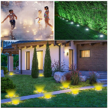 10 LED Solar Buried Lamp Color Garden Lawn Outdoor Waterproof Underground Floor Pathway Stairs Deck Light House Decoration