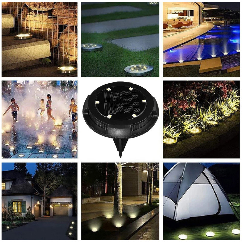 10 LED solarnih ukopanih svjetiljki u boji, vrtni travnjak, vanjski, vodootporan, podzemni pod, staza, stepenice, paluba, svjetlo, kućanski ukras