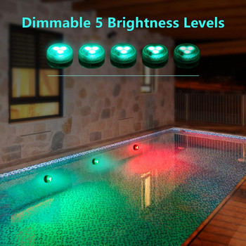 10 συσκευασίες LED υποβρύχια φώτα με μπαταρία Υποβρύχιο φως τηλεχειριστήριο Φώτα πισίνας για βάζο Fishtank Wedding