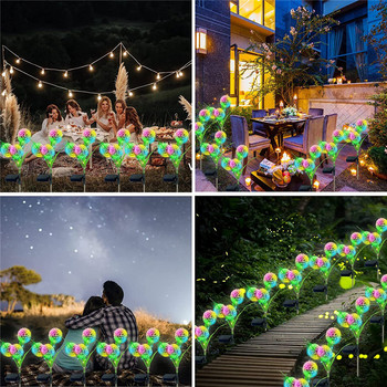 Нова креативна LED слънчева градинска светлина Външни водоустойчиви лампи за морава с глухарчета за пътека Двор Декорация на двора Пейзажно осветление