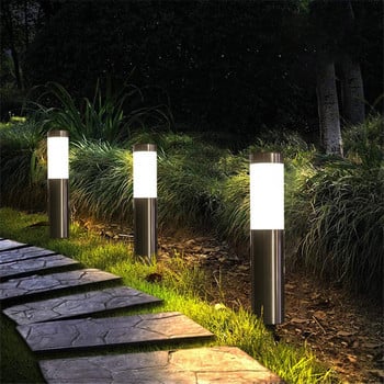 2023 Нова слънчева светодиодна стълбова светлина Външна водоустойчива лампа за морава Декорация на градината Вътрешен двор Патио Светлини за пътеки Пейзажно осветление