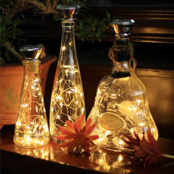 20 LEDs Solar Bottle Decor Lamp Bottle Wine Bottle Cork Light Light Fairy Garland Lights Diamond Χριστουγεννιάτικο Διακοσμητικό Φωτιστικό Γάμου 2M