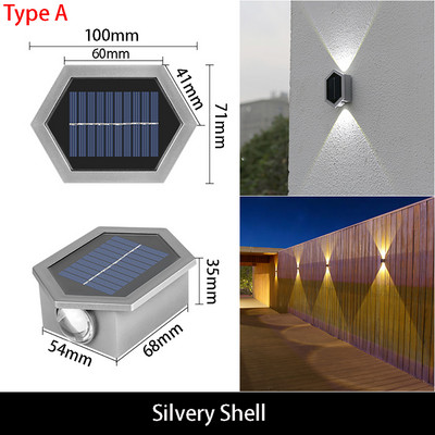 LED napelemes fali lámpa IP65 vízálló kültéri biztonsági LED világítás kerti kerítés dekor lámpához 3 év garanciával