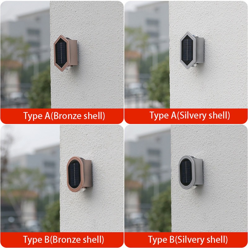 LED napelemes fali lámpa IP65 vízálló kültéri biztonsági LED világítás kerti kerítés dekor lámpához 3 év garanciával