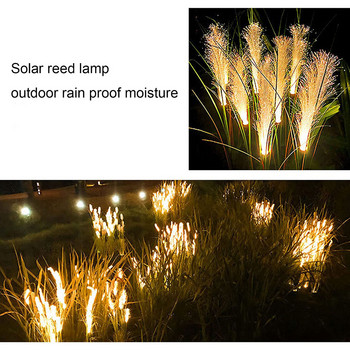 1PC Слънчева тръстикова лампа Външна водоустойчива тревна глобус Коледна светкавица Светлинни светлини LED за градинска морава Празничен светлинен декор
