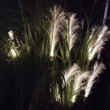 1PC Слънчева тръстикова лампа Външна водоустойчива тревна глобус Коледна светкавица Светлинни светлини LED за градинска морава Празничен светлинен декор