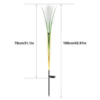 1 τεμ. ηλιακό φωτιστικό καλαμιού εξωτερικού χώρου, αδιάβροχο γρασίδι, χριστουγεννιάτικο φλας, φώτα νεράιδα LED για διακόσμηση εορταστικού φωτιστικού γκαζόν στον κήπο