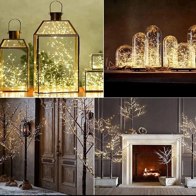 200 LED 8 funkciós rézdrót fényfüzér mesefüzér fényfüzér karácsonyi esküvői parti otthoni kert dekorációs lámpák