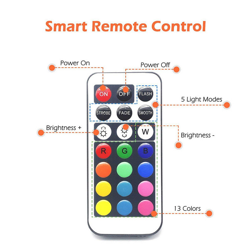 5/10 gab zemūdens LED gaismas iegremdējamas RGB ūdensnecaurlaidīgas gaismas ar baterijām darbināms peldbaseina apgaismojums ar akumulatoru vāzes dīķim