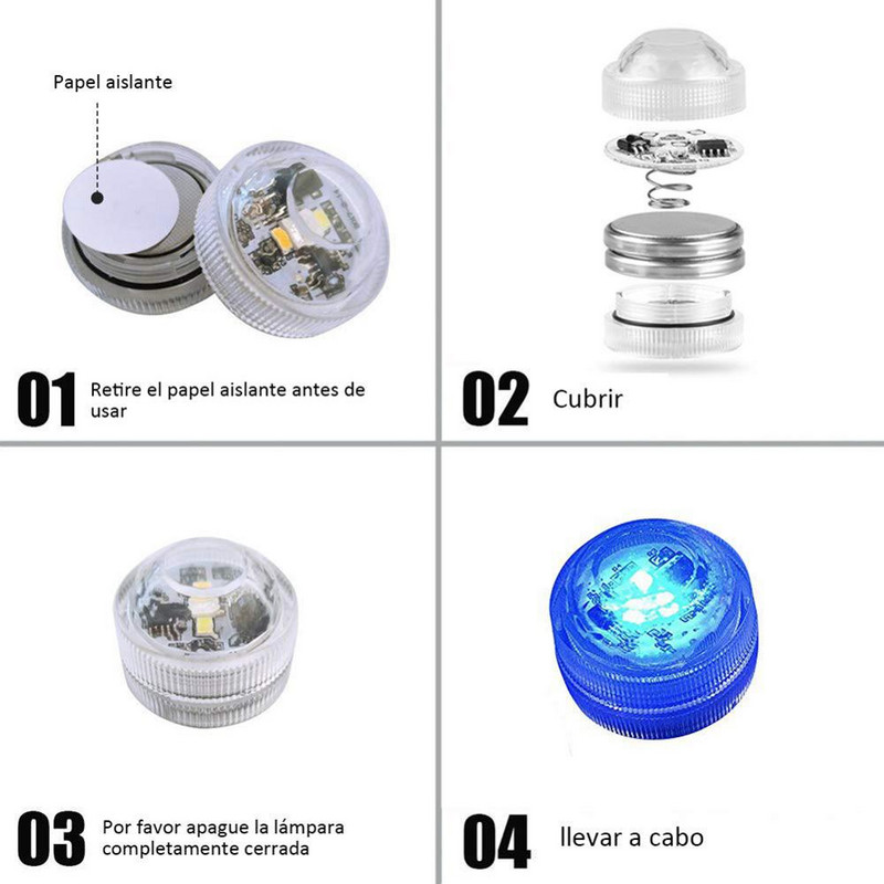 5/10 gab zemūdens LED gaismas iegremdējamas RGB ūdensnecaurlaidīgas gaismas ar baterijām darbināms peldbaseina apgaismojums ar akumulatoru vāzes dīķim