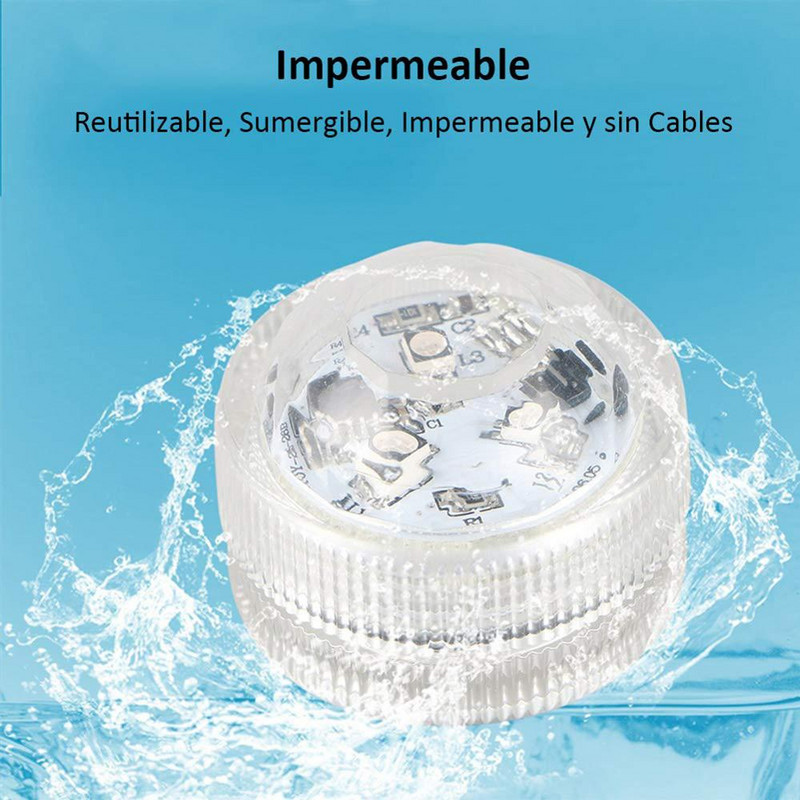 5/10 gab zemūdens LED gaismas iegremdējamas RGB ūdensnecaurlaidīgas gaismas ar baterijām darbināms peldbaseina apgaismojums ar akumulatoru vāzes dīķim