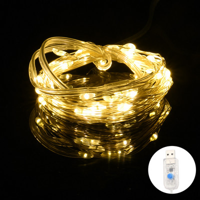 100LED svjetiljke s daljinskim upravljačem Vodootporne USB vrtne vilinske svjetiljke Žice Božićne svatove Osvjetljenje kućnih ukrasa