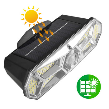 LED слънчева стенна лампа Сензор за човешко тяло Слънчева лампа Водоустойчива външна светлина Човешки сензор Градинска улична светлина Дворно осветление