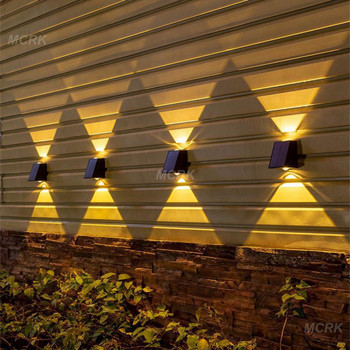 ΝΕΑ Ηλιακά Φωτιστικά Τοίχου Εξωτερικού Αδιάβροχο Διακόσμηση Δρόμου Φωτισμός Τοίχου LED Ηλιακό φωτιστικό Βεράντας Βίλα Αίθριο Κήπος
