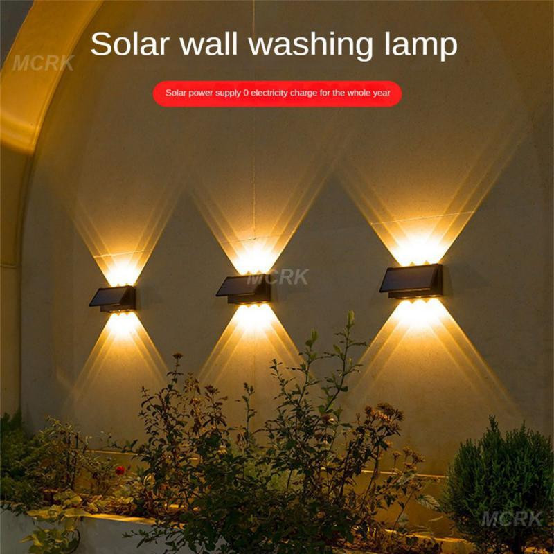 NOVO Solarne zidne svjetiljke Vanjska vodootporna ulična dekoracija Zidna rasvjeta LED solarna dvosmjerna svjetiljka za trijem Vila Patio Garden
