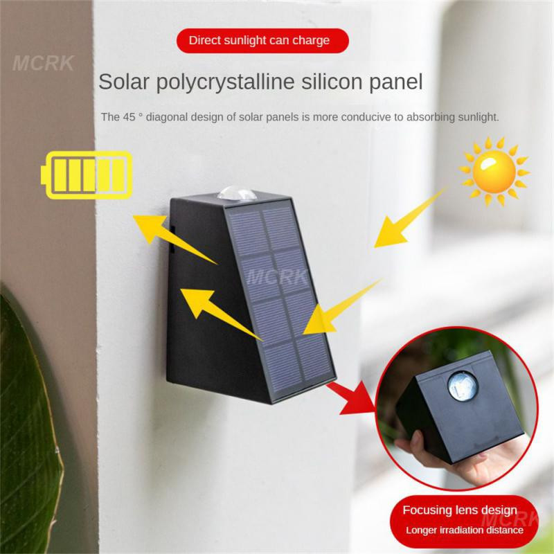 NOVO Solarne zidne svjetiljke Vanjska vodootporna ulična dekoracija Zidna rasvjeta LED solarna dvosmjerna svjetiljka za trijem Vila Patio Garden